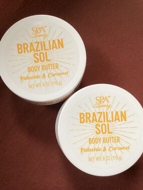 Spa Luxury Brazilian Sol Body Butter Pistachio & Caramel Bundle 6 oz each